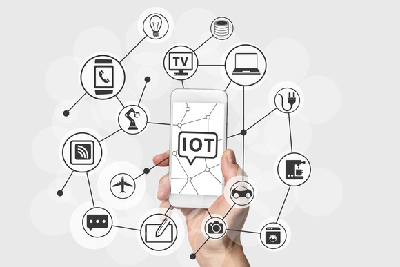 A graph shows the various connections between devices that the Internet of Things will allow.