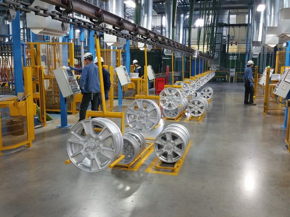The inside of a Superior wheel manufacturing facility