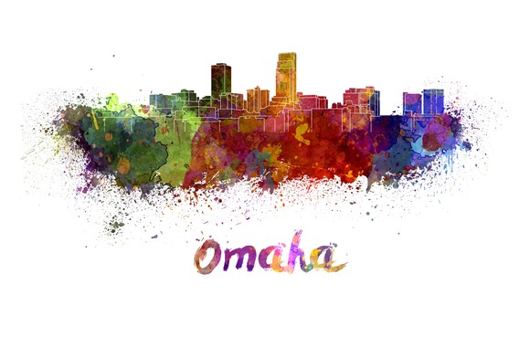 Artistic rendering of
downtown Omaha, Nebraska.