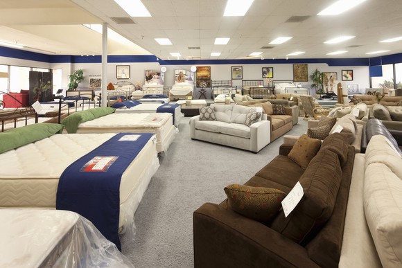 Product floor at a furniture store