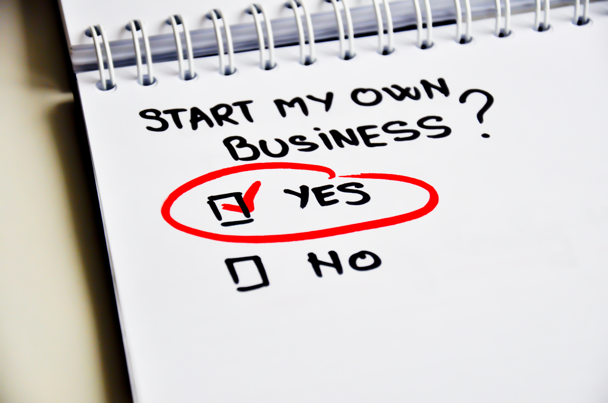 Start my own business? Yes