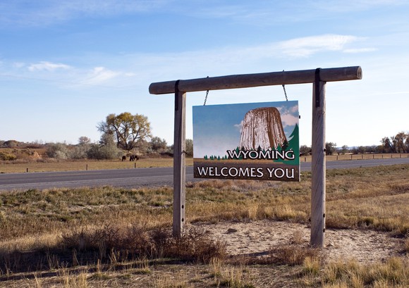 Wyoming welcome sign