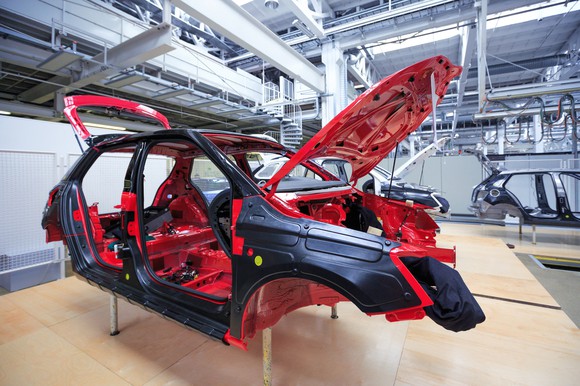 A car in production.