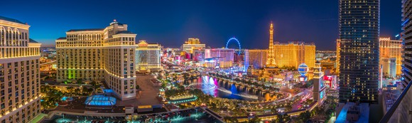 Las Vegas' skyline from a distance.