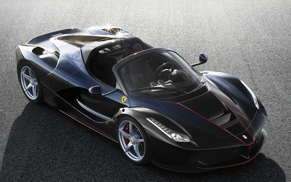 A black LaFerrari Aperta Hypercar.
