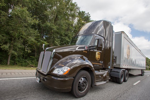 A UPS truck