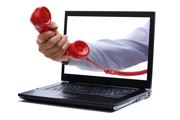 Voice over IP concept.