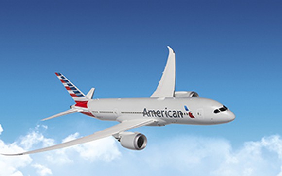 American Airlines plane in flight