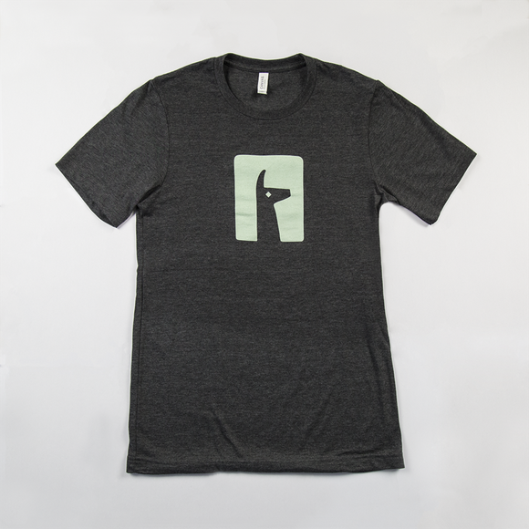A black t-shirt with a silhouette of a Llama related to Alto's Adventure.