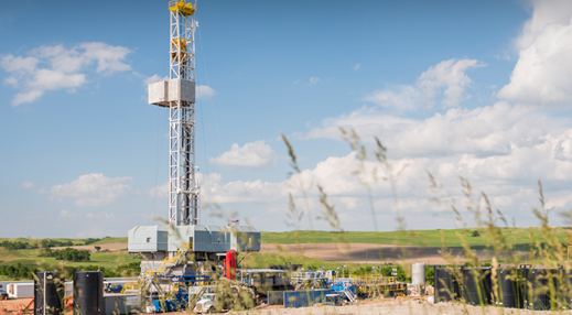 A Helmerich and Payne drill rig in the field.