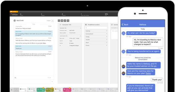 Screenshots of the LiveEngage platform.