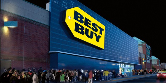 Shoppers lined up at a Best Buy store on Black Friday.