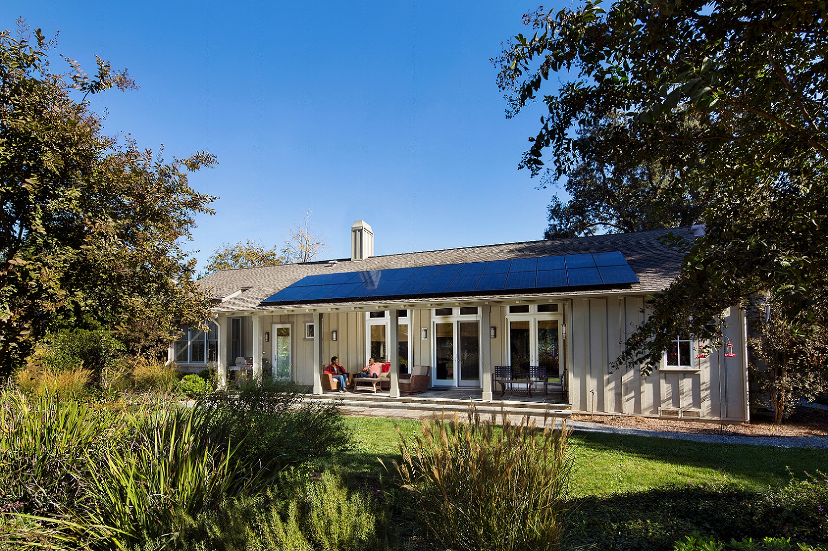 Residential roof with SunPower X-Series solar panels.