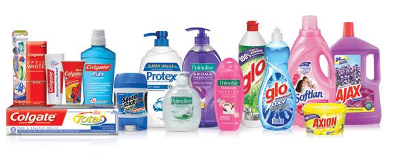 A collection of Colgate-Palmolive products. 