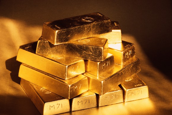 Stacks of gold bars