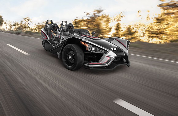 Polaris Industries' three-wheeled Slingshot motorcycle
