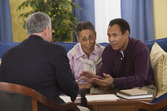 Couple meeting with a financial advisor