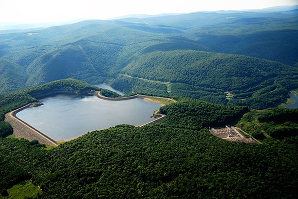 A water storage reservoir.