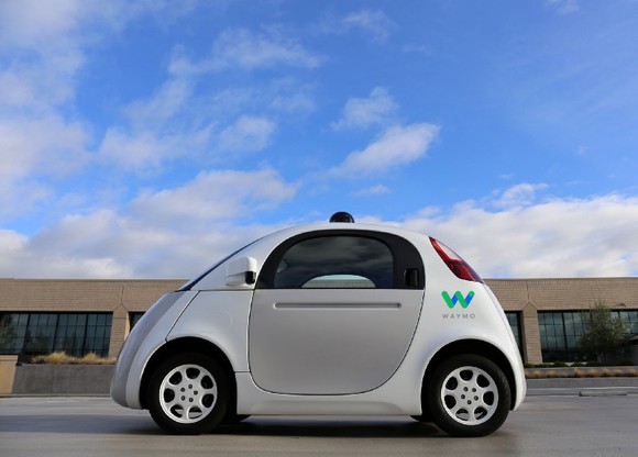 A very small self driving car.