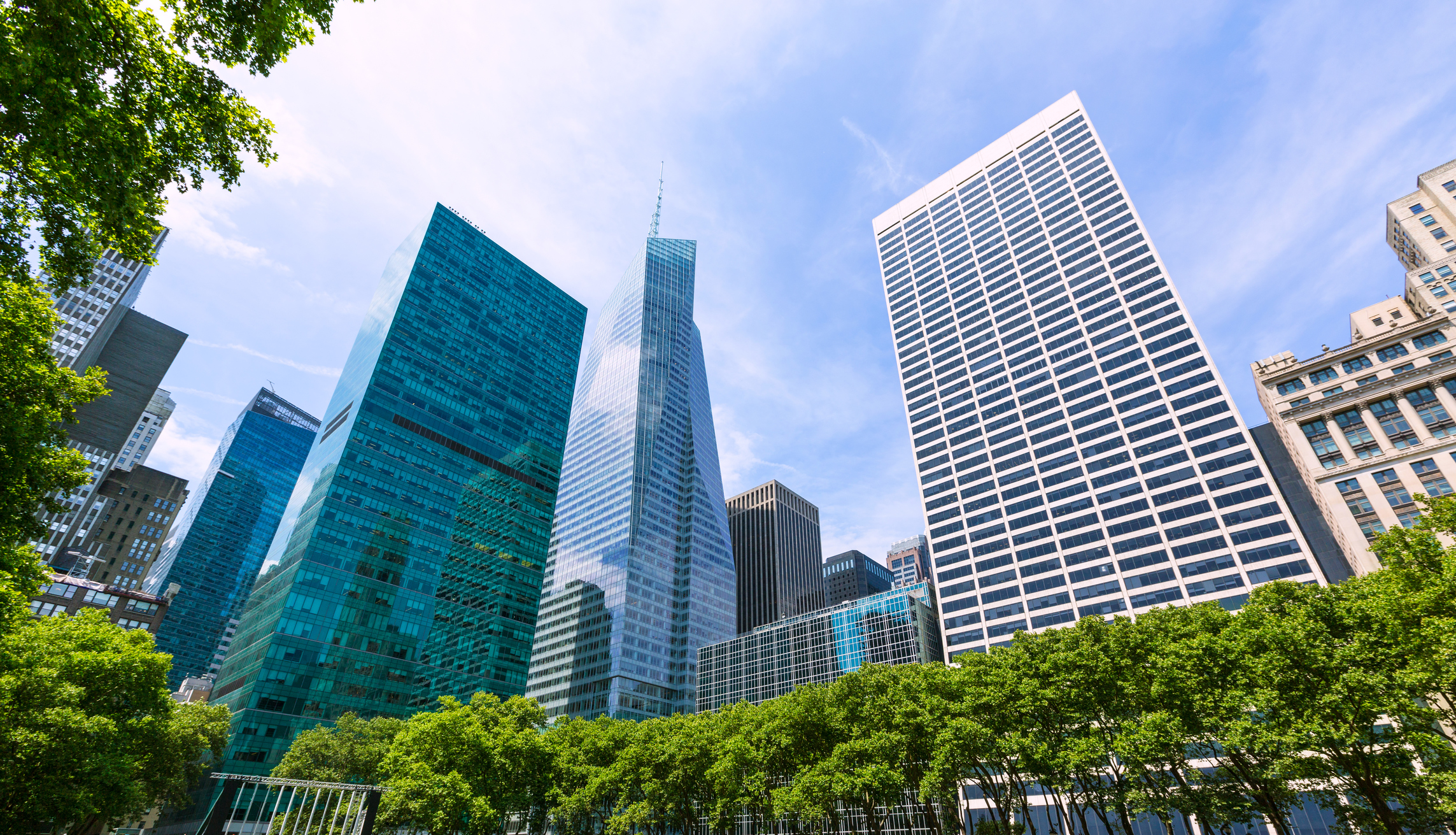 Tall buildings in New York City.