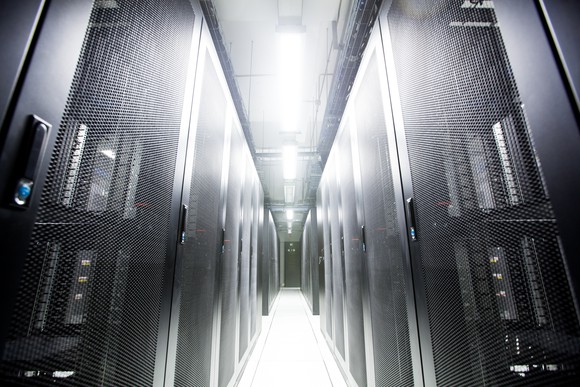 Server room hallway.