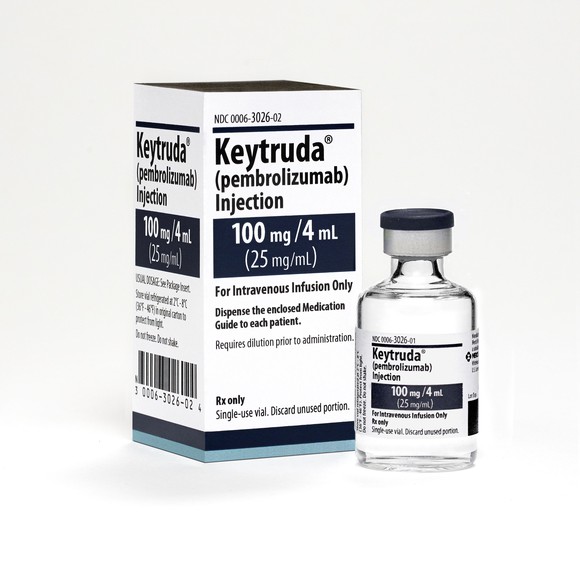 Box and bottle of Merck's Keytruda