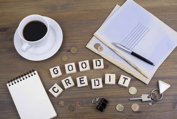 Good credit spelled out with letter tiles.