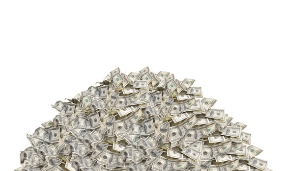 Pile of American dollar bills