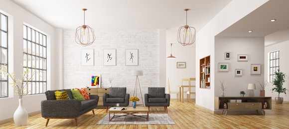 Luxury furniture in modern apartment