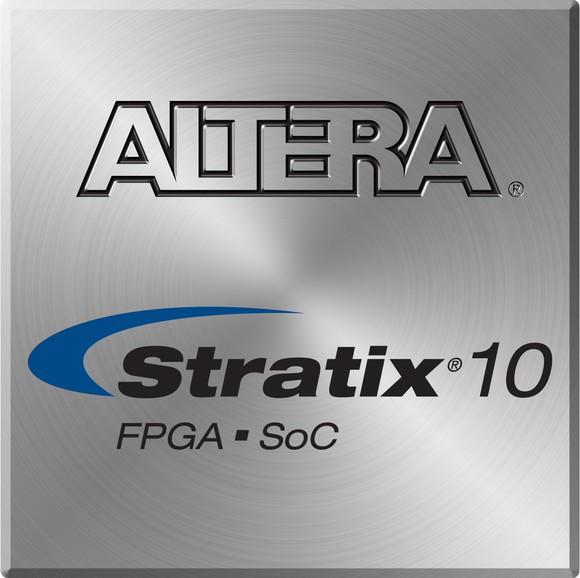 Intel's Altera Stratix 10 FPGA processor.