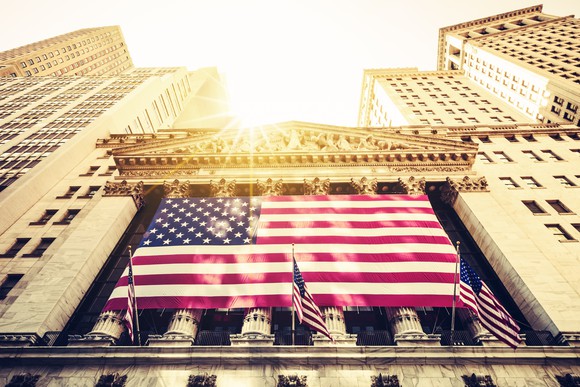 The front of the New York Stock Exchange.