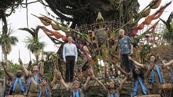 Disney CEO Bob Iger and James Cameron at the grand opening of Pandora.
