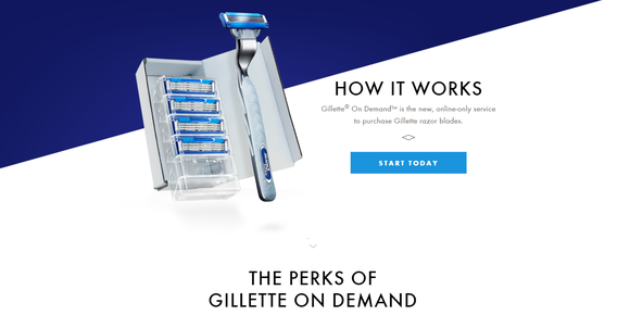 Gillette shave club website.