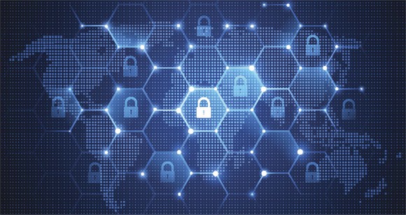 Digital padlocks "protecting" the world from hackers.