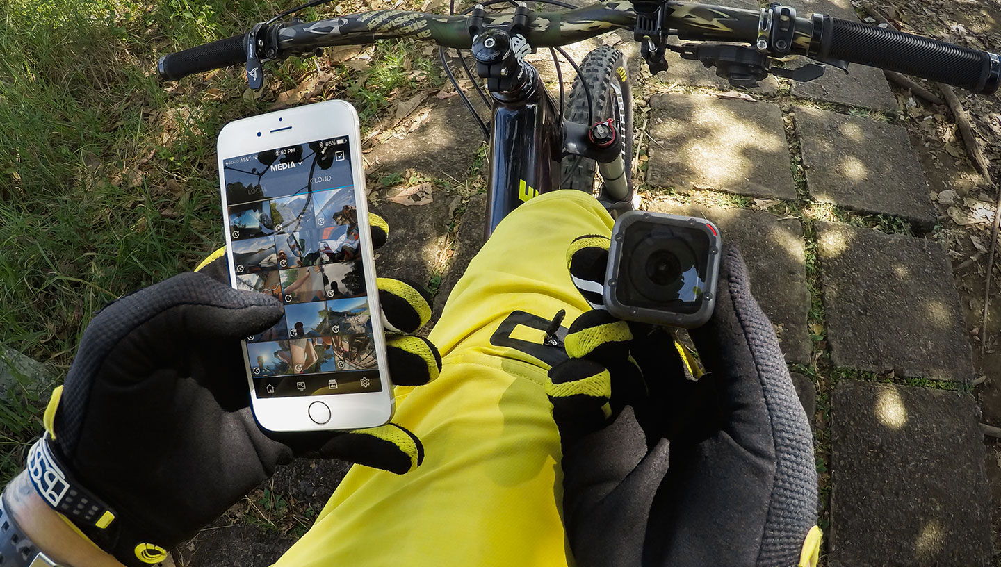 The Session paired with GoPro's mobile app.
