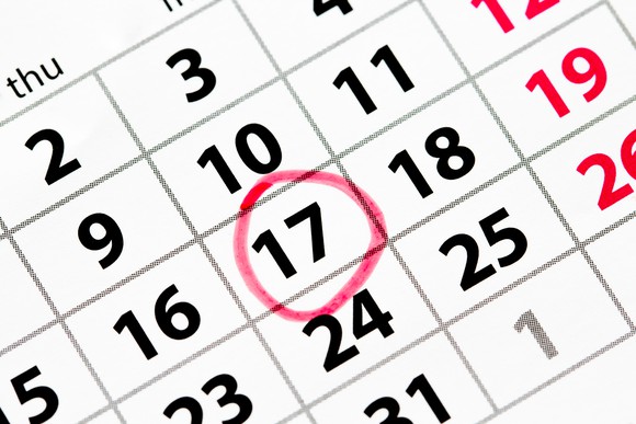 Calendar with date circled.