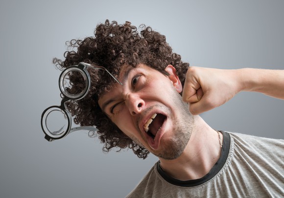 Funny man getting punched in the face.