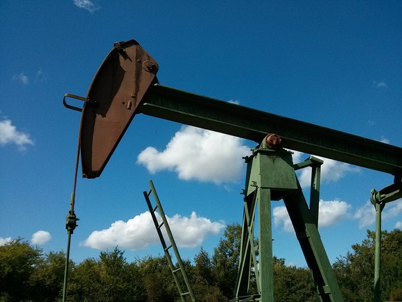 A pump jack recovering oil.