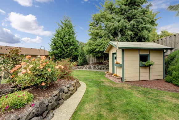 A backyard shed