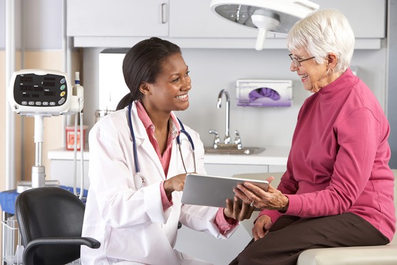 Doctor and senior patient.