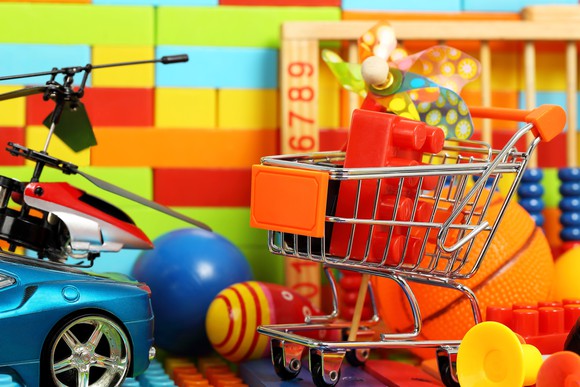 Toys in shopping cart