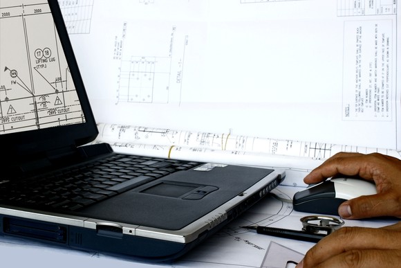 Computer-aided design software at work.