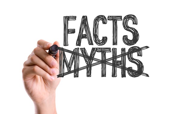 The words "FACTS" and "MYTHS" with myths being crossed out