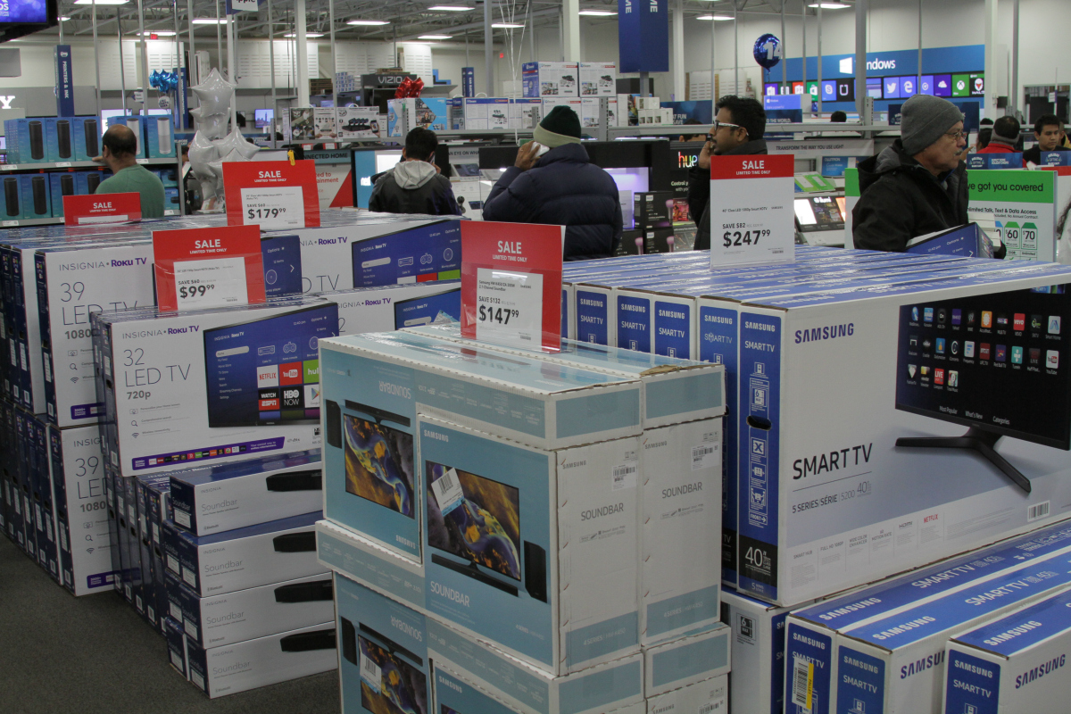 A busy Best Buy store.