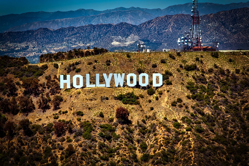 The Hollywood sign in California.