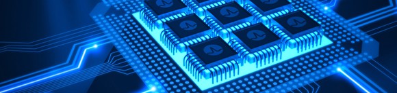 An abstract image of Broadcom chips