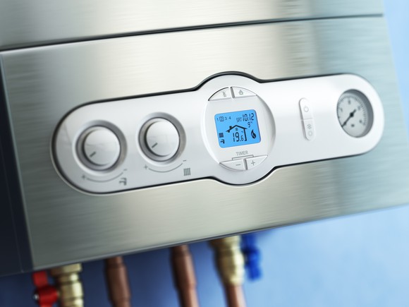 gas boiler in detail