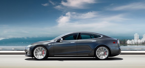 A Tesla Model S.