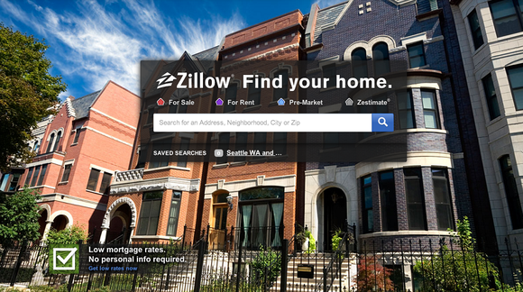 Zillow homepage