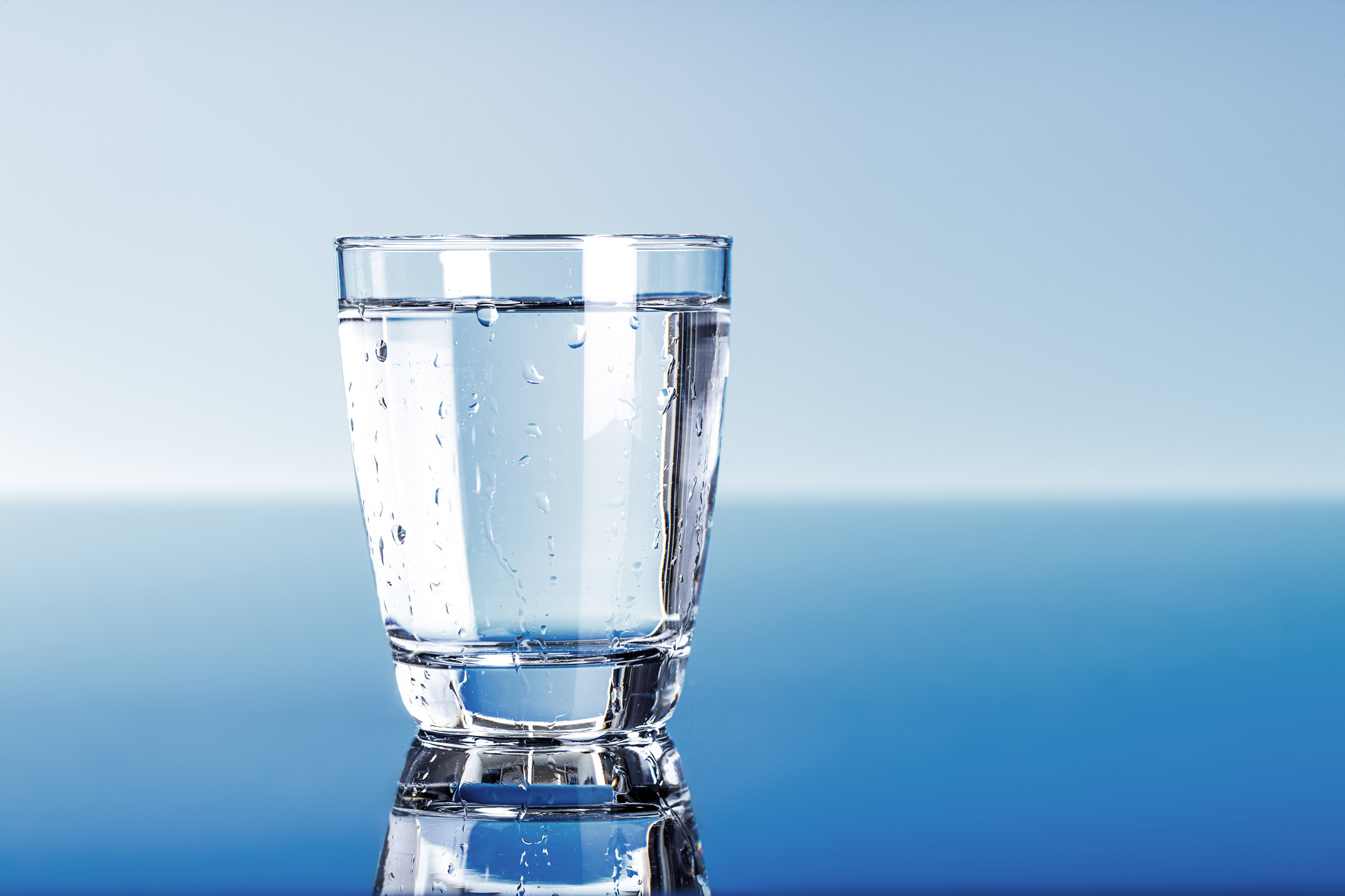 A glass of water